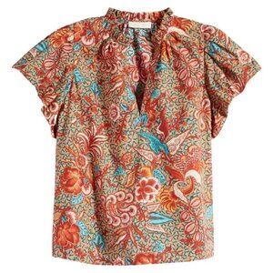 Ulla Johnson Evelyn floral print puff sleeve top, primrose, size 00, NWT